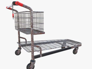 shopping cart weathered v1 3D Model