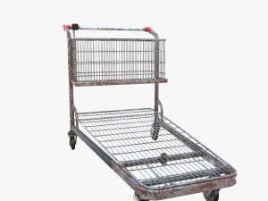 shopping cart weathered v1 3D Model