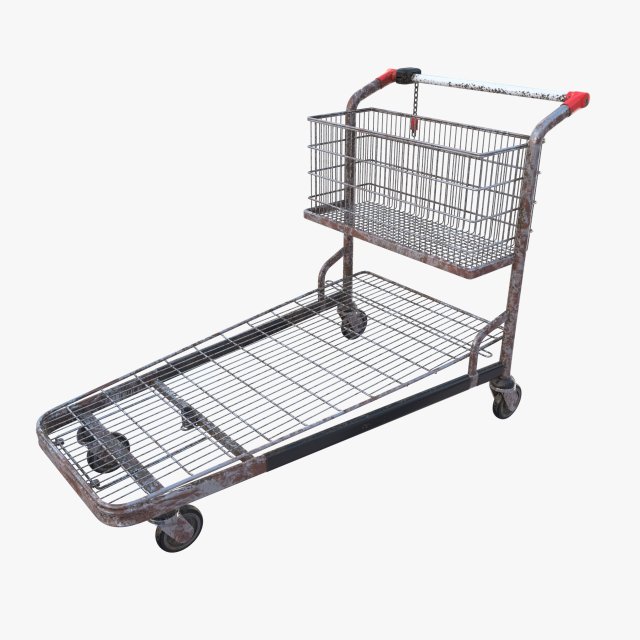 shopping cart weathered v1 3D Модель .c4d .max .obj .3ds .fbx .stl .blend 