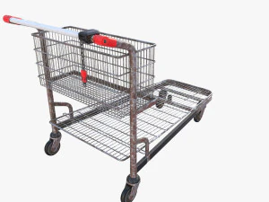 shopping cart weathered v1 3D Model