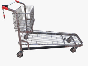 shopping cart weathered v1 3D Модель