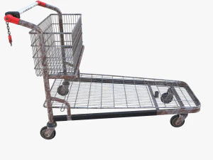 shopping cart weathered v1 3D Model
