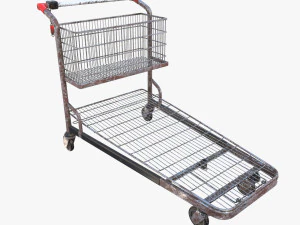 shopping cart weathered v1 3D Model