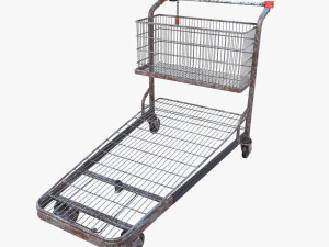 shopping cart weathered v1 3D Model