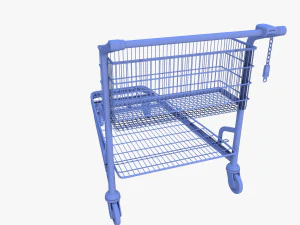 shopping cart weathered v1 3D Model