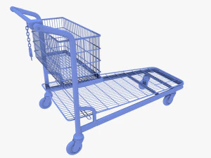 shopping cart weathered v1 3D Model