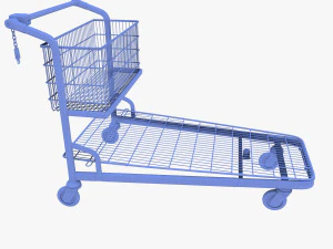 shopping cart weathered v1 3D Model