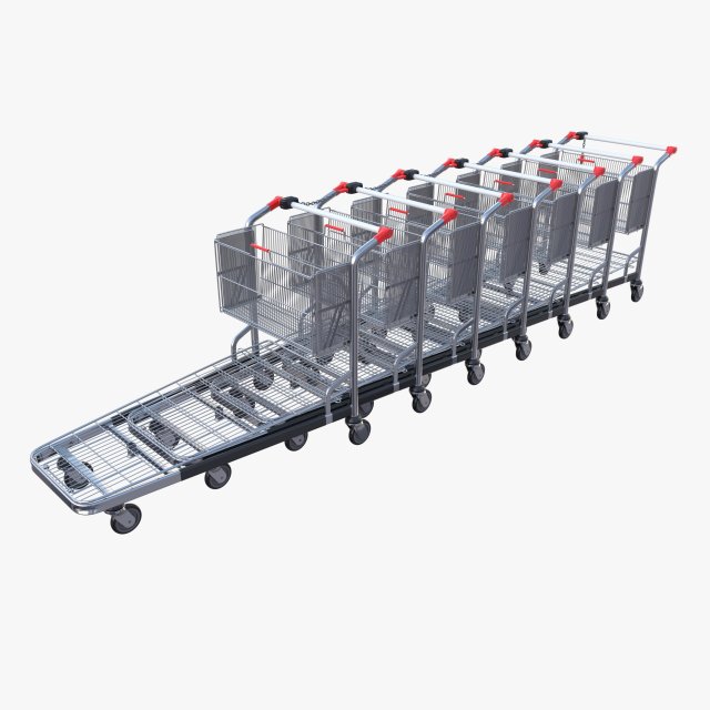 shopping cart stack v2 3Dモデル .c4d .max .obj .3ds .fbx .stl .blend 