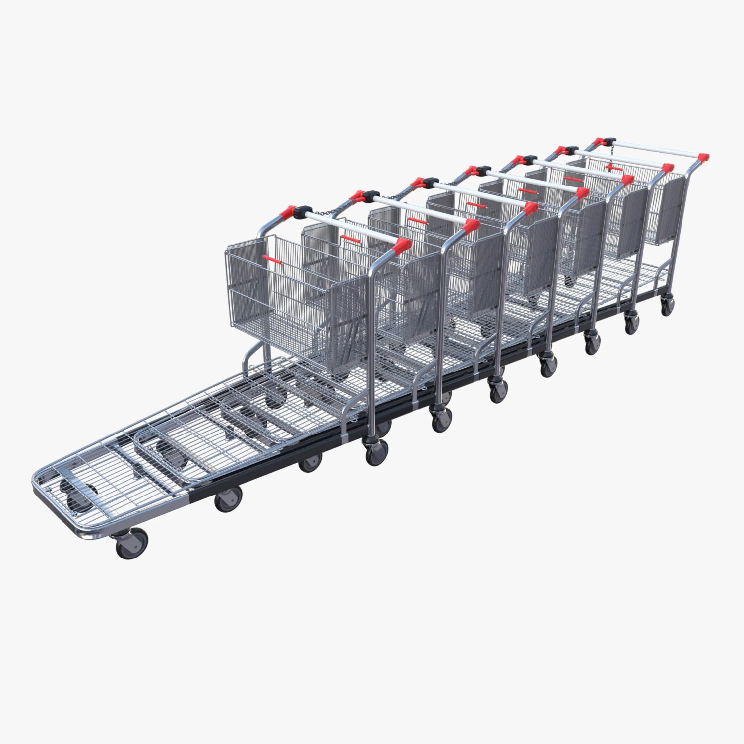 shopping cart stack v2 3D Model .c4d .max .obj .3ds .fbx .stl .blend 