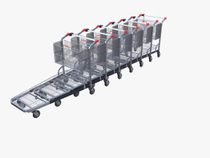shopping cart stack v2 3D Model