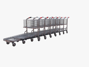 shopping cart weathered stack v1 Modello 3D