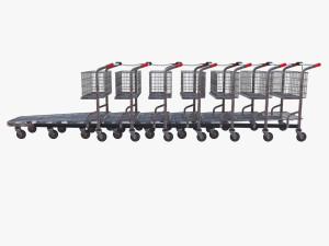 shopping cart weathered stack v1 Modello 3D