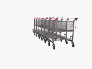 shopping cart weathered stack v1 Modello 3D