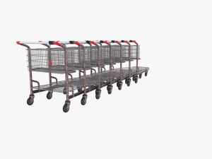 shopping cart weathered stack v1 Modello 3D