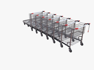 shopping cart weathered stack v1 Modello 3D