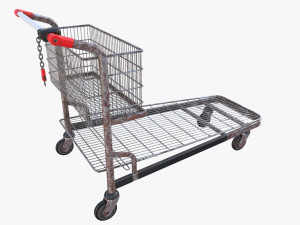 shopping cart weathered stack v1 Modello 3D