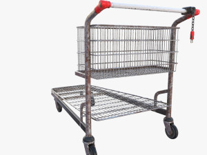 shopping cart weathered stack v1 Modello 3D