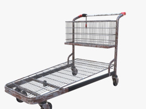 shopping cart weathered stack v1 Modello 3D