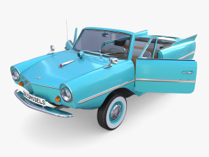 amphicar 770 blue w interior 3D Model