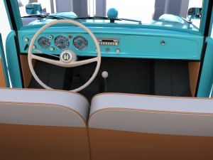 amphicar 770 blue w interior 3D Model