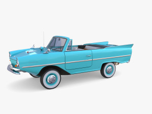 amphicar 770 blue w interior 3D Model