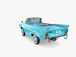 amphicar 770 blue w interior 3D Model