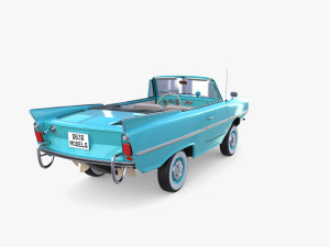 amphicar 770 blue w interior 3D Model