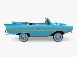 amphicar 770 blue w interior 3D Model