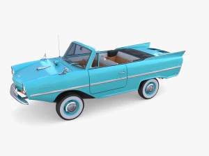 amphicar 770 blue w interior 3D Model