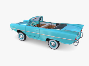 amphicar 770 blue w interior 3D Model