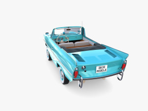 amphicar 770 blue w interior 3D Model