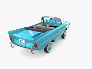 amphicar 770 blue w interior 3D Model