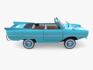amphicar 770 blue w interior 3D Model