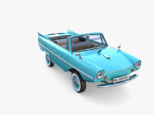 amphicar 770 blue w interior 3D Model