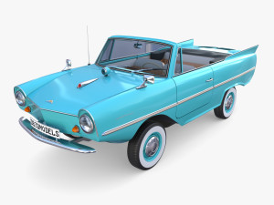 amphicar 770 blue w interior 3D Model