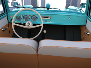 amphicar 770 blue w interior 3D Model