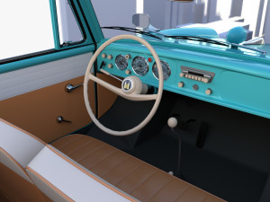amphicar 770 blue w interior 3D Model