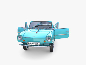 amphicar 770 blue w interior 3D Model