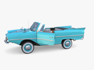 amphicar 770 blue w interior 3D Model