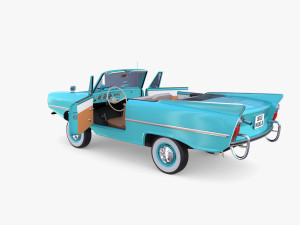 amphicar 770 blue w interior 3D Model