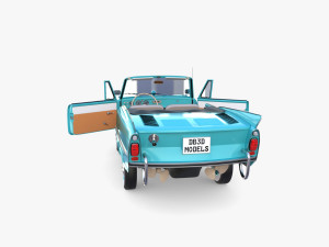 amphicar 770 blue w interior 3D Model