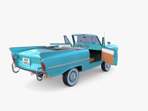 amphicar 770 blue w interior 3D Model