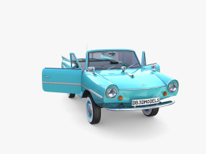 amphicar 770 blue w interior 3D Model