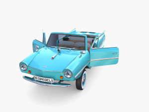 amphicar 770 blue w interior 3D Model