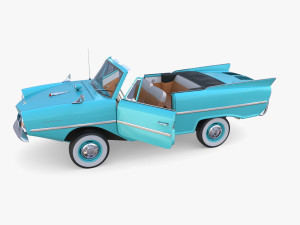 amphicar 770 blue w interior 3D Model