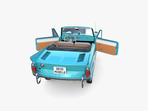 amphicar 770 blue w interior 3D Model