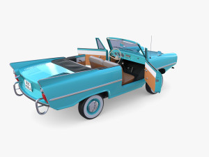 amphicar 770 blue w interior 3D Model