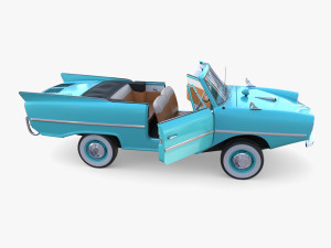 amphicar 770 blue w interior 3D Model