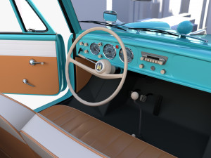 amphicar 770 blue w interior 3D Model