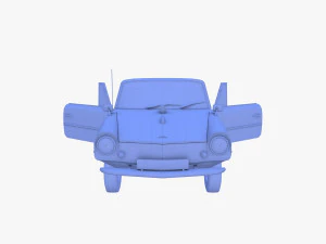 amphicar 770 blue w interior 3D Model